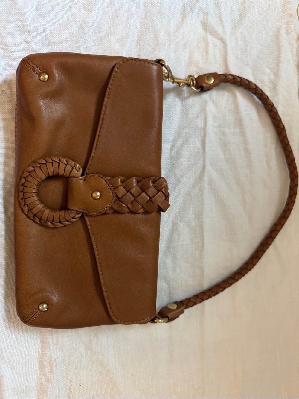 Micheal Kors brown leather wristlet/ mini purse